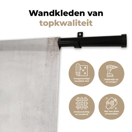 Beton - Muur - Wit Wandkleed katoen klein -sfeer2