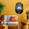 Schotse hooglander - Koe - Zwart - Wit - Dieren Wandcirkel Ovaal Forex klein -sfeer4