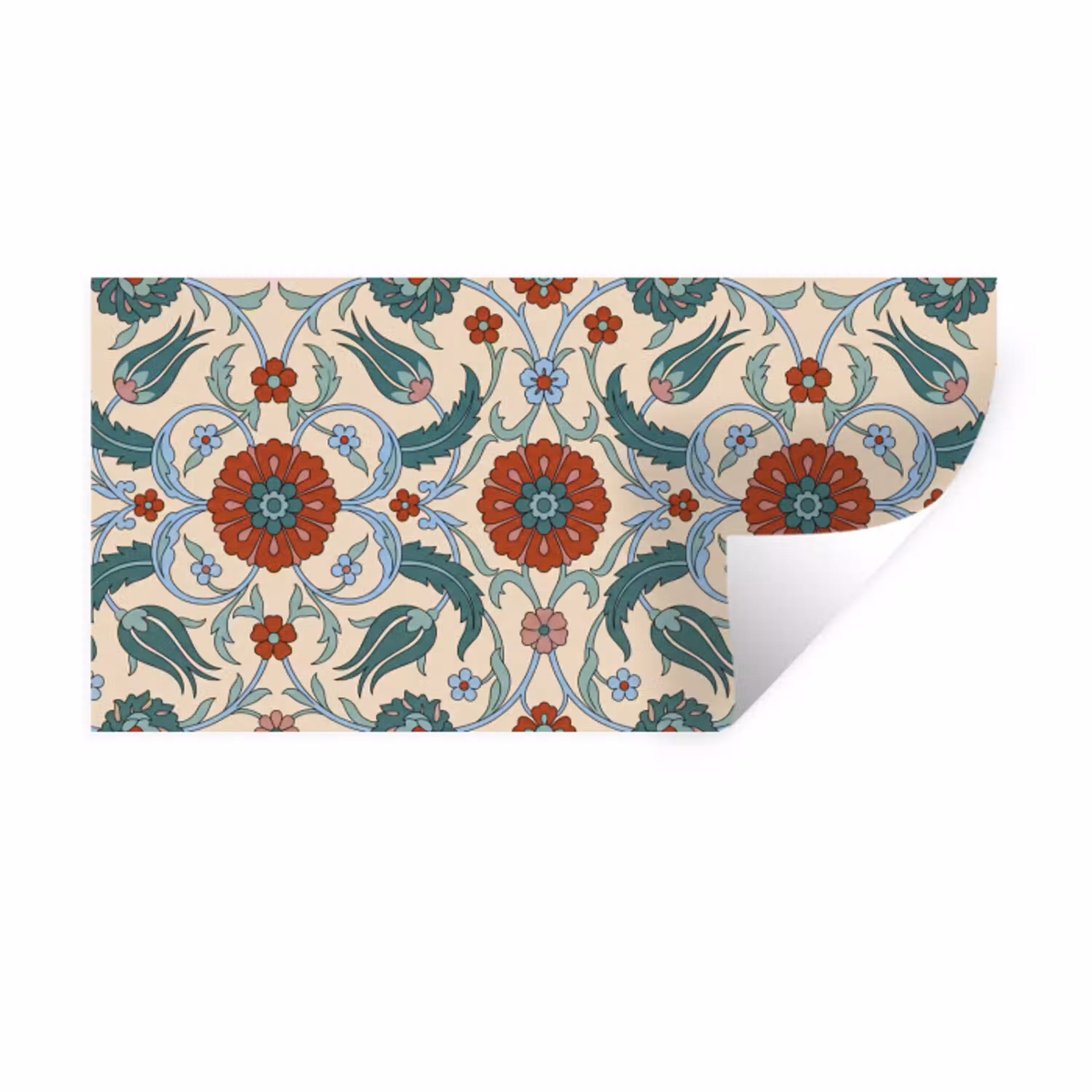 Bloemen - Patroon - Klassiek - Decoratie - Kleurrijk Muursticker klein -3d