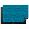 Turquoise - Heuvels - Bloemen Inductie beschermer vinyl 3mm klein 276 -3d