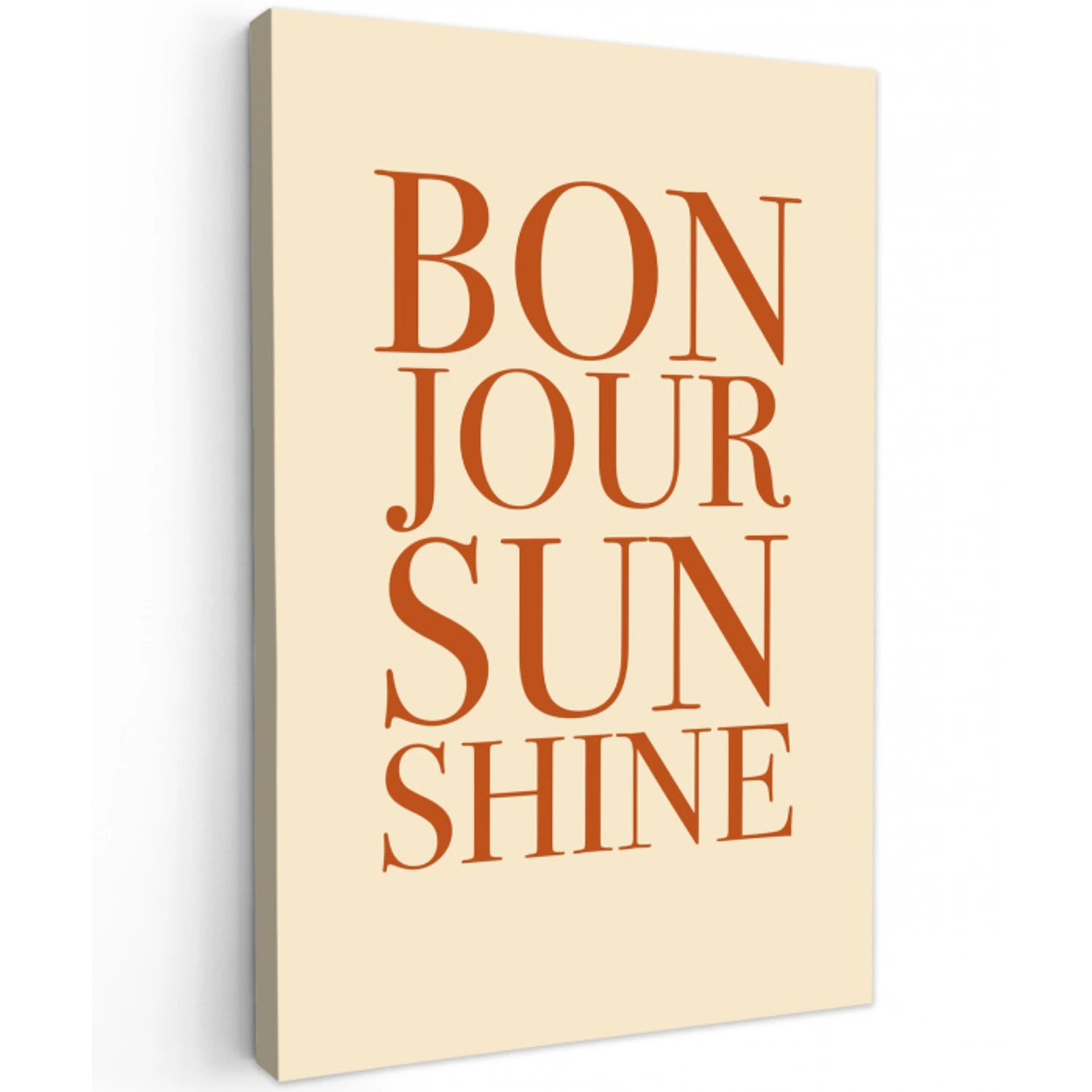 Oranje - Quote - Sun Tuinposter op houten frame 2 cm dik klein -3d