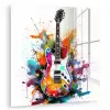 Gitaar - Graffiti - Muziek - Wit plexiglas 5mm klein -zzzproduct_nieuw