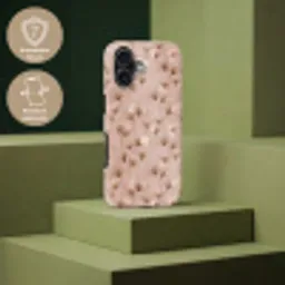 Ginkgo - Patroon - Roze Toughcase MagSafe Apple iPhone 17 klein 1017 -USP_PrintM_DE
