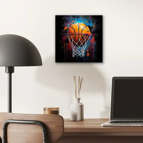 Graffiti - Basketbal - Sport - Zwart - Street art aluminium wit klein -sfeer5