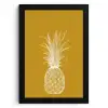 Lijnillustratie - Ananas - Bladkroon - Okergeel KitchenYeah - Keuken - Fotolijst klein -3d