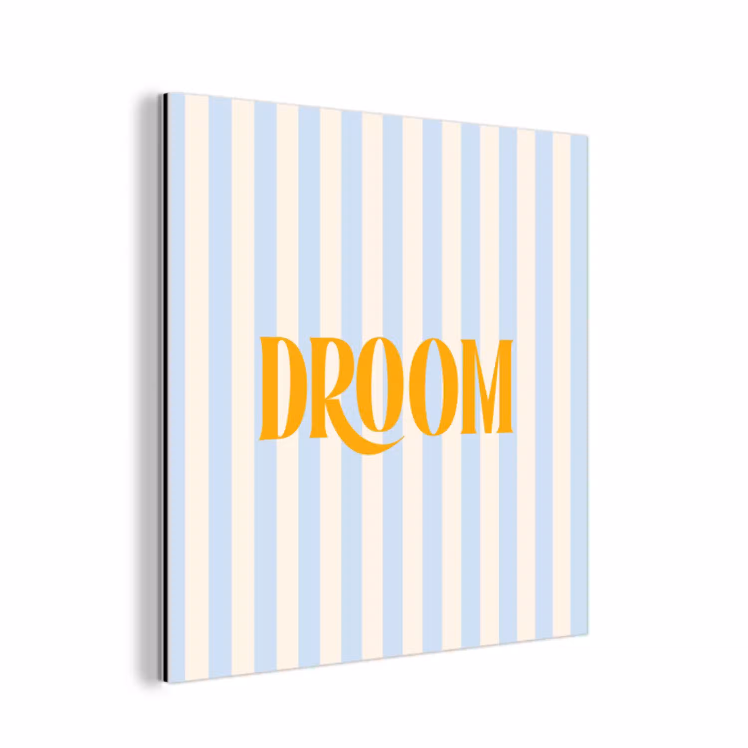 Oranje - Blauw - Strepen - Droom aluminium wit klein -3d