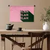 Tekst - Grafisch - Groen - Schaduw Wandkleed katoen klein -sfeer6