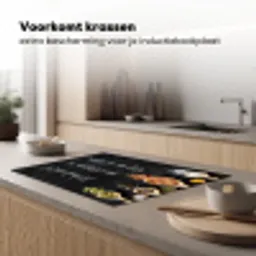 Ik gooi dingen in de pan en duim - Keuken - Quotes - Spreuken - Humor Inductie beschermer vinyl 3mm klein -sfeer1