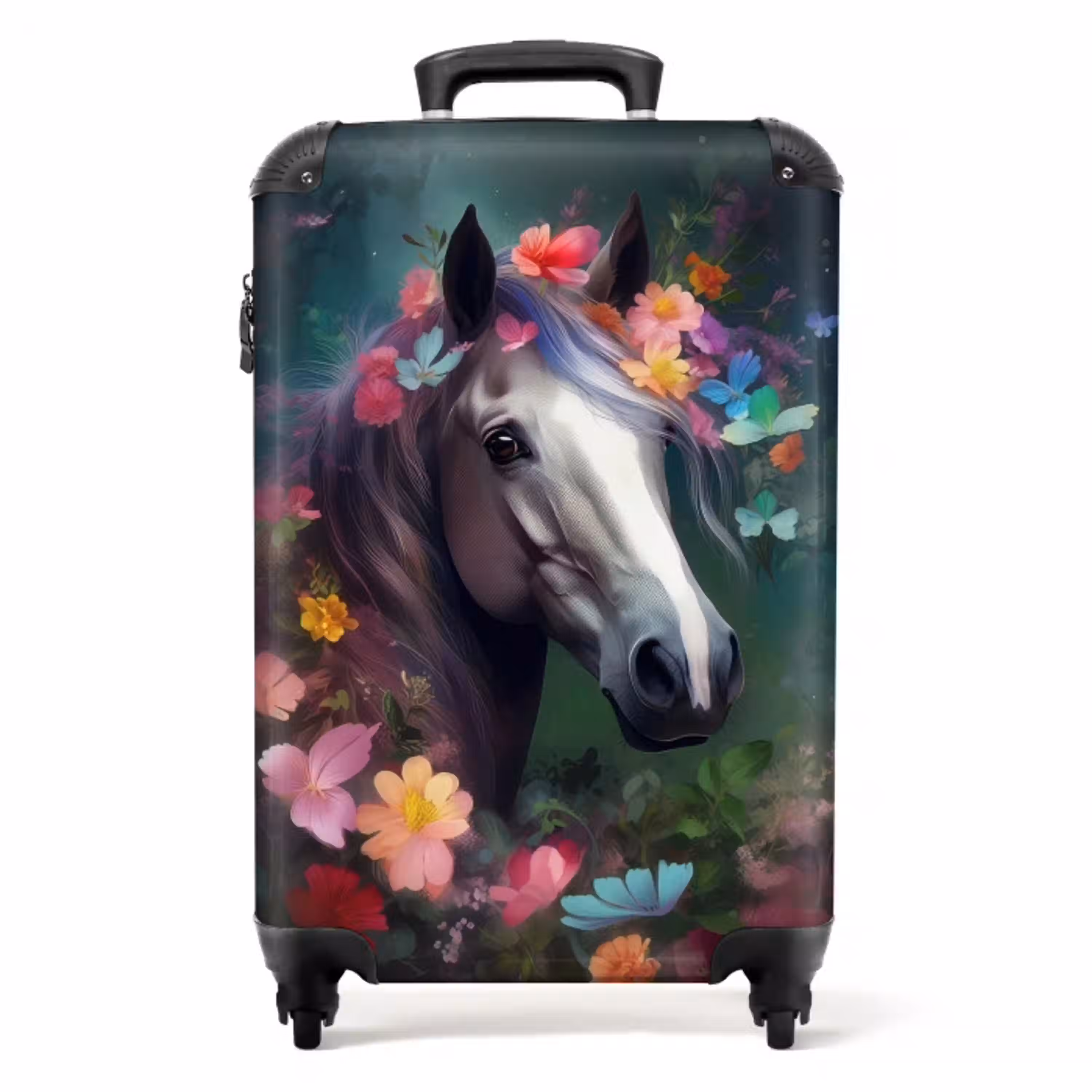 Koffer - Paard - Natuur - Bloemen - Bos - Dieren Koffer - NBS - Handbagage middel -productfoto_recht