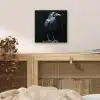 Raaf - Vogels - Zwart aluminium wit klein -sfeer3