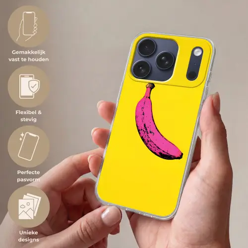 Banaan - Grafisch - Geel Telefoonhoesje iPhone 17 Pro klein -sfeer3_NL