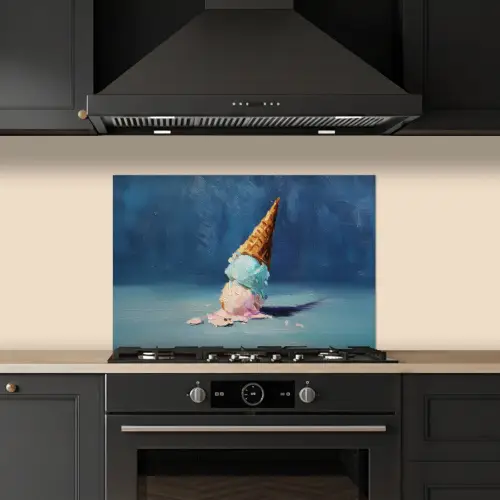 Ijshoorn - Bolletjes - Smelt - Roze keuken achterwand spatscherm klein -sfeer1