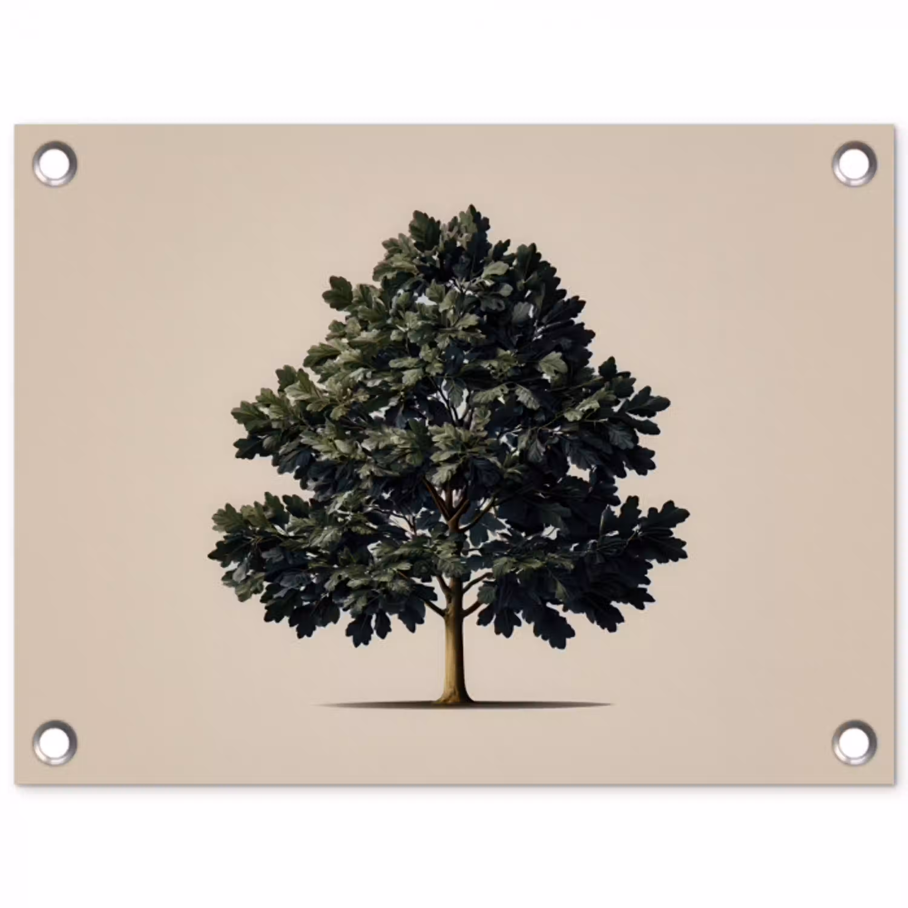 Eikenboom - Schaduw - Egaal tuinposter los doek klein -3d
