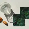 Monstera -  Inductie beschermer - Bladeren - Tropical - Afdekplaat voor kookplaat onderzetter kurk middel -sfeer4
