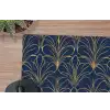 Deco - Waaier - Blauw muismat rubber klein 262 -closeup