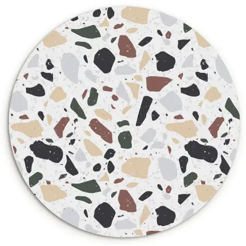 Terrazzo -  Patroon - Kleurrijk - Klei Wandcirkel plexiglas klein 852 -3d