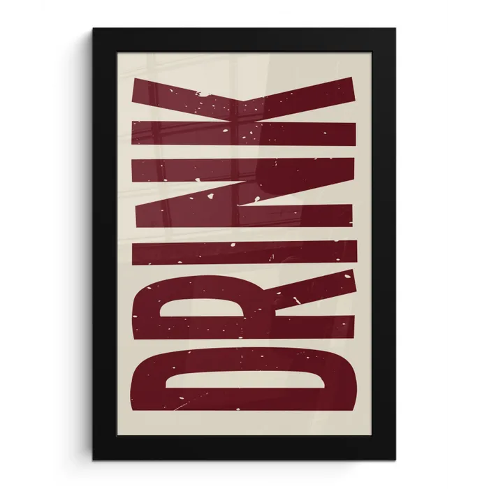 Rood - Vintage - Decoratie - Japandi fotolijst zwart zonder passe partout klein -3d