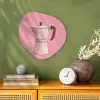 Roze - Mokkapot - Illustratie - Koffie Wandcirkel Organisch Forex 3mm klein -sfeer2