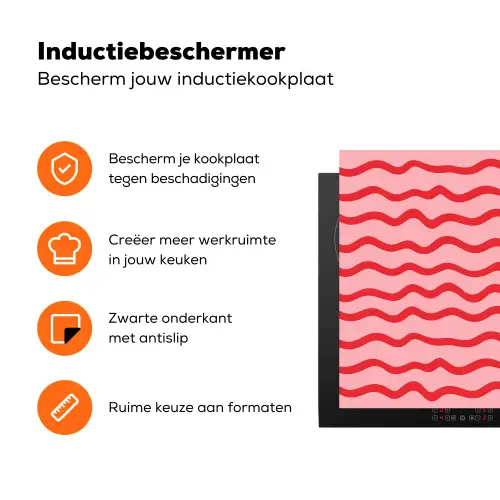 Speels - Patroon - Rood Inductie beschermer vinyl 3mm klein 276 -zzzzzzz-td-ups