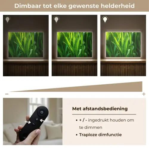 Grassprieten - Lichtinval - Groen Light Box met batterij (Wandlamp) middel -USP_dimbaarNL