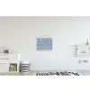 Abstract - Blauw - Bladeren textielposter latten blank klein -kinderkamer