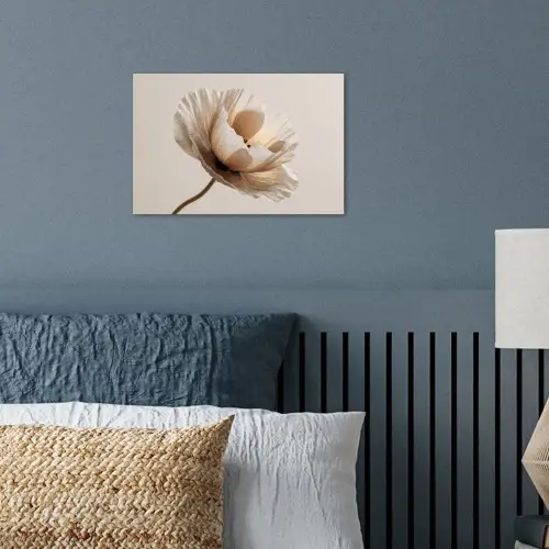 Bloem - Beige - Crème poster papier klein -sfeer2