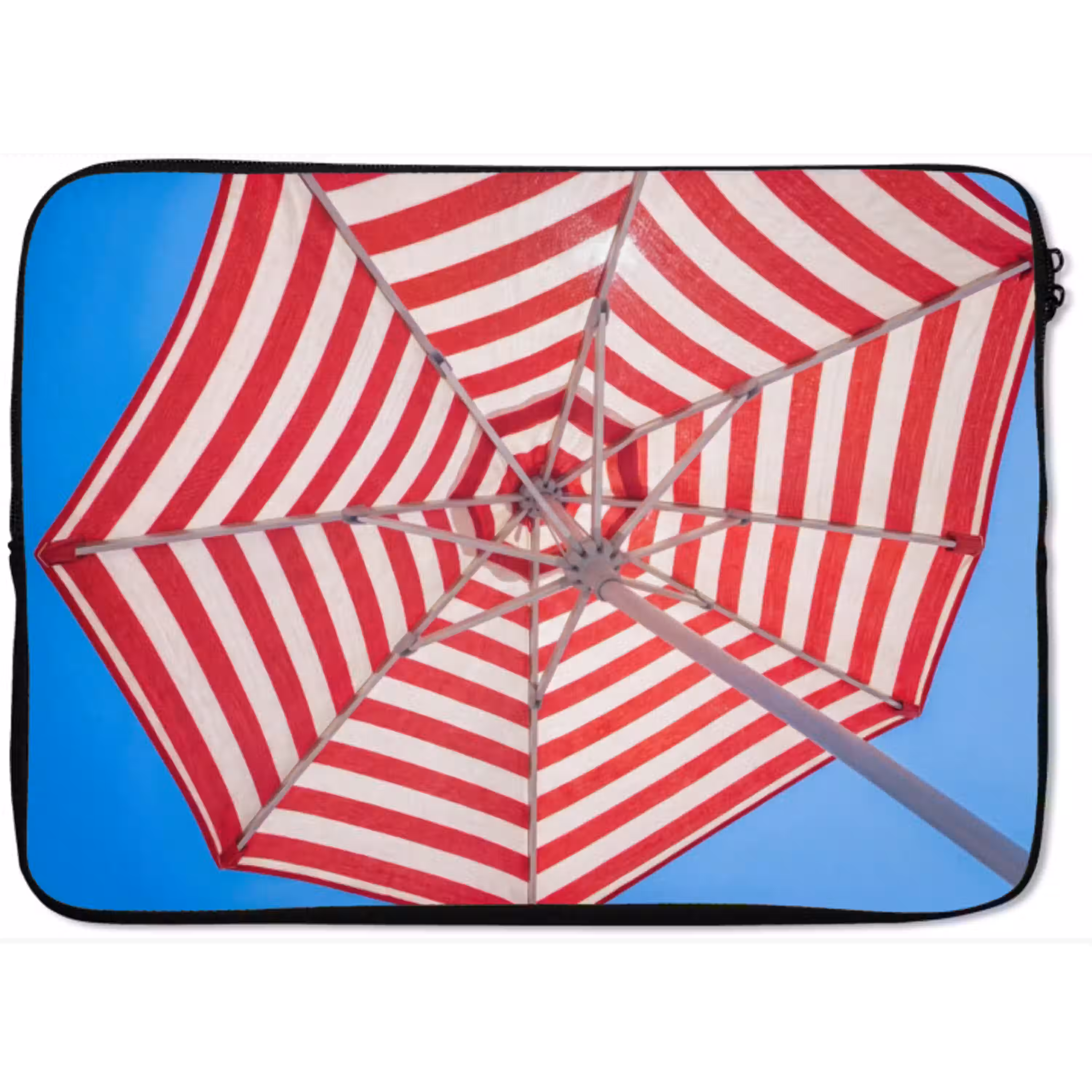 Parasol - Strepen - Zomer - Rood - Blauw laptophoes neopreen klein -zkaufland3dotto