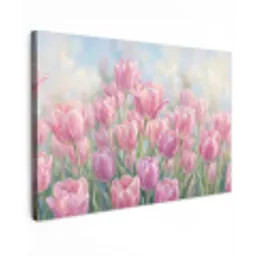 Tulpen - Veld - Lente - Roze canvas 2cm klein -z3d