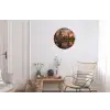 Boeddha beelden - Zonsondergang - Water - Boeddhisme Wandcirkel aluminium klein -woonkamer