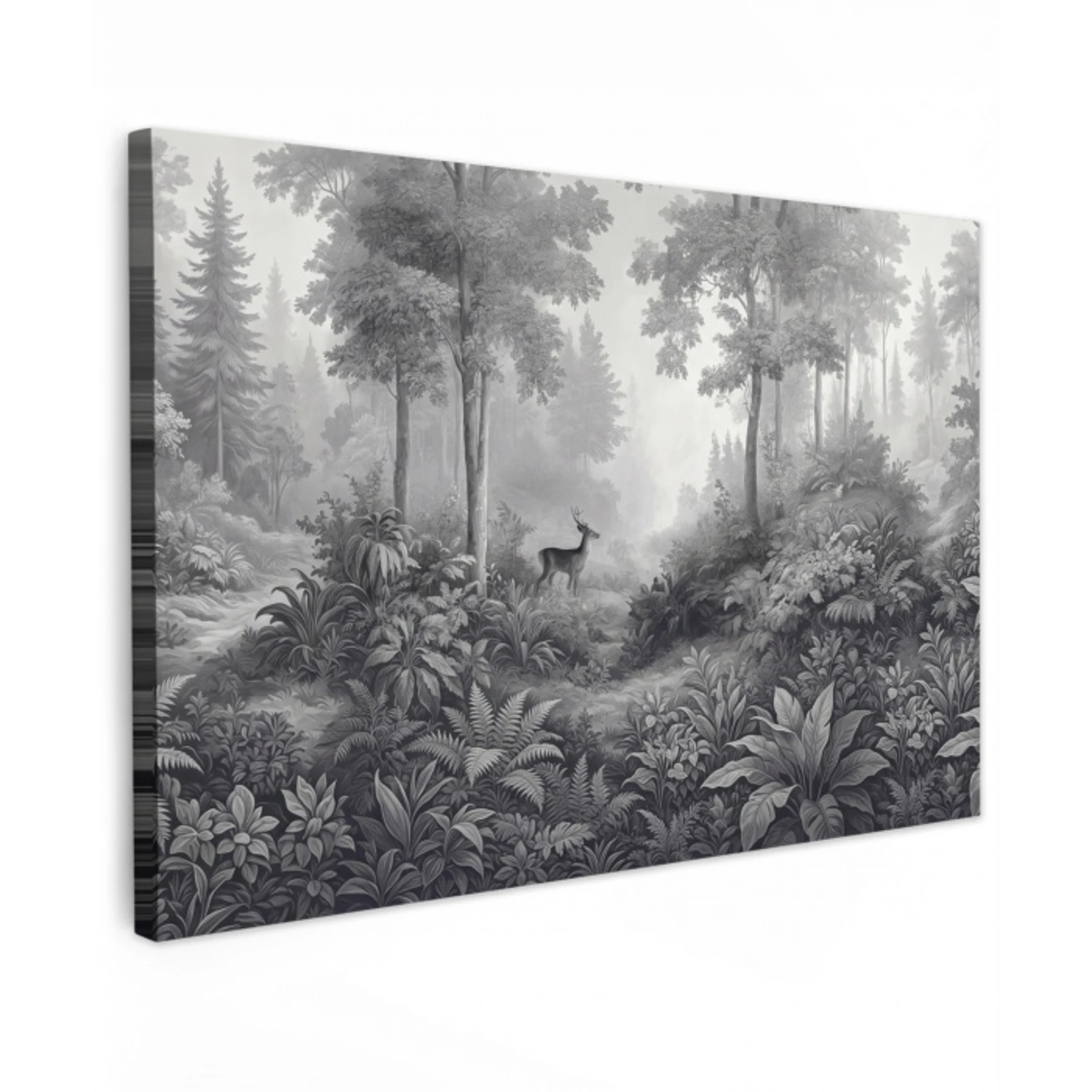 Bos - Hert - Zwart - Wit canvas 2cm klein -z3d