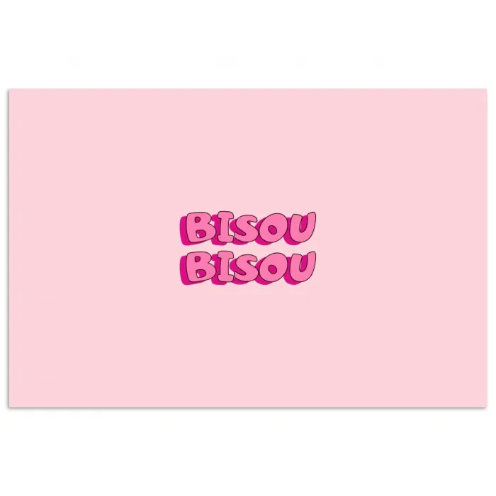 Bisou - Roze - Schaduw poster papier klein -3d