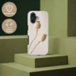 Papaverbollen - Droogbloemen - Minimalistisch - Beige - Rustig Toughcase MagSafe Apple iPhone 17 klein -USP_PrintM_NL