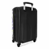 Blauwe abstracte vormen op beige NBS - Handbagage koffer - Kinderen Unisex middel -achterkant