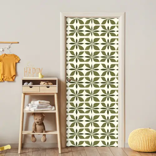 Botanisch - Retro - Groen deurposter klein 289 -sfeer4