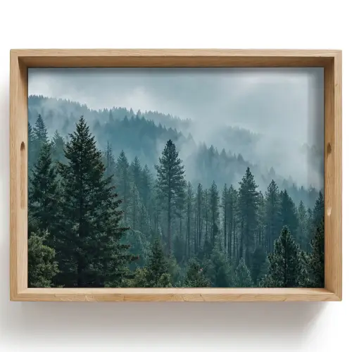 Naaldwoud - Bergen - Mist Dienblad Rechthoek middel -z3d_shopping