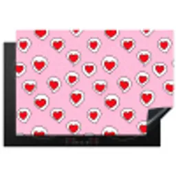 Hartjes - Patroon - Rood Inductie beschermer vinyl 3mm klein 276 -3d