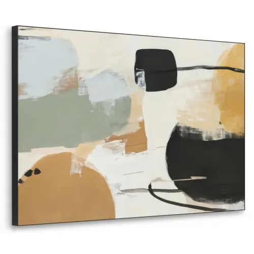 Paint - Abstract - Kleuren Textielframe zwart klein -3d