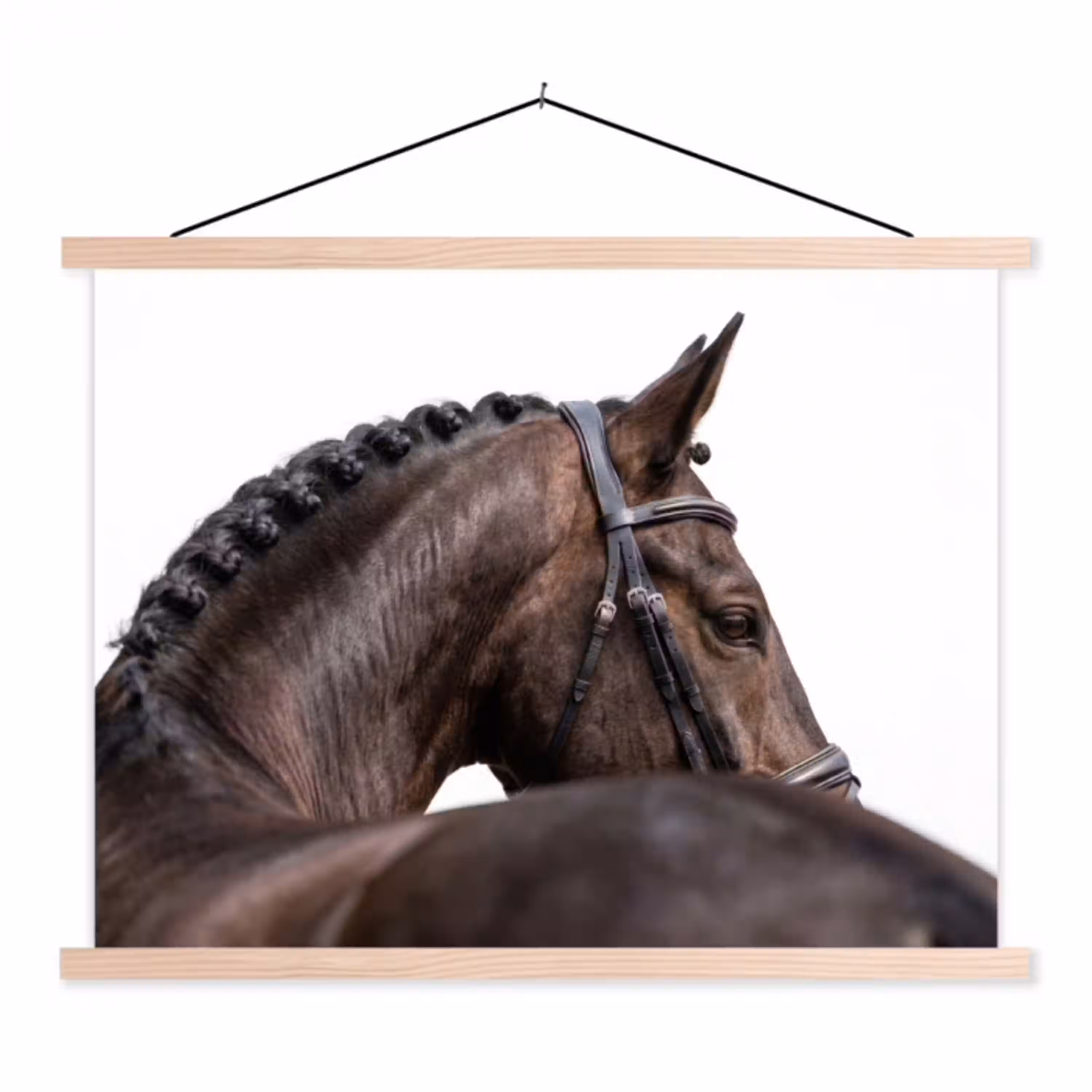Portret - Paard - Elegant textielposter latten blank klein -3d