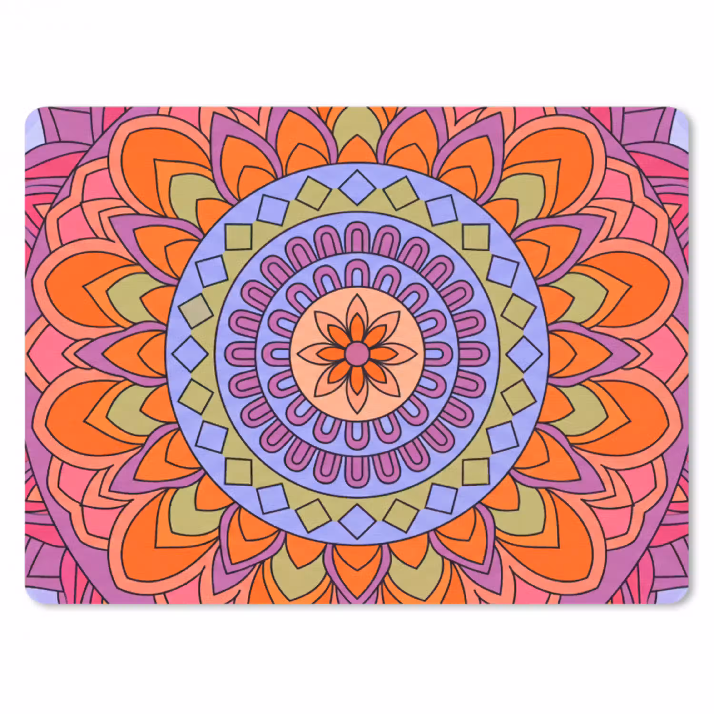 Mandala - Cirkel - Abstract - Kleurrijk - Patroon muismat rubber klein -3d