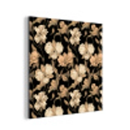 Orchideeën - Lijntekening - Patroon - Beige - Zwart aluminium wit klein 46 -3d