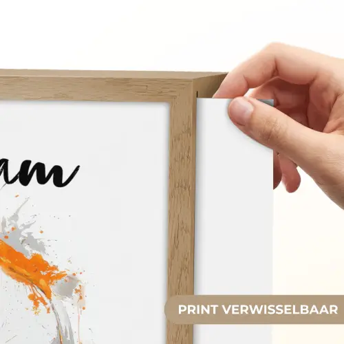 Voetbal - Abstract - Oranje - Verfspatten Light Box met batterij (Wandlamp kind) middel -USP_websiteprintNL