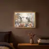 Kolibrie - Vogels - Bloemen - Natuur Light Box met batterij (Wandlamp) middel -sfeer4