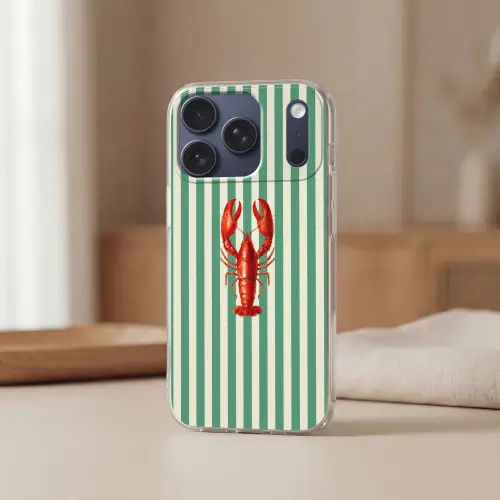 Kreeft - Strepen - Realistisch - Zomers Telefoonhoesje iPhone 17 Pro klein -sfeer2