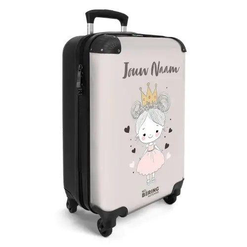 Prinses met knotjes NBS - Handbagage koffer - Kinderen Unisex middel -productfoto_3d