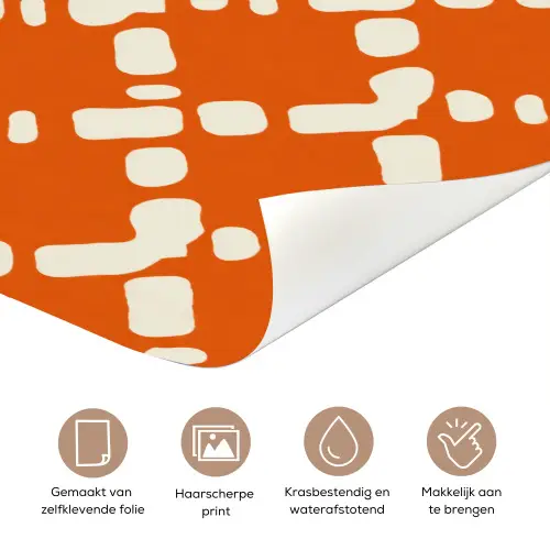 Oranje - Ruitpatroon - Wit deurposter klein 289 -closeup_NL