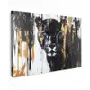 Panter - Zwart - Abstract - Verfstreken Tuinposter op houten frame 2 cm dik klein -3d
