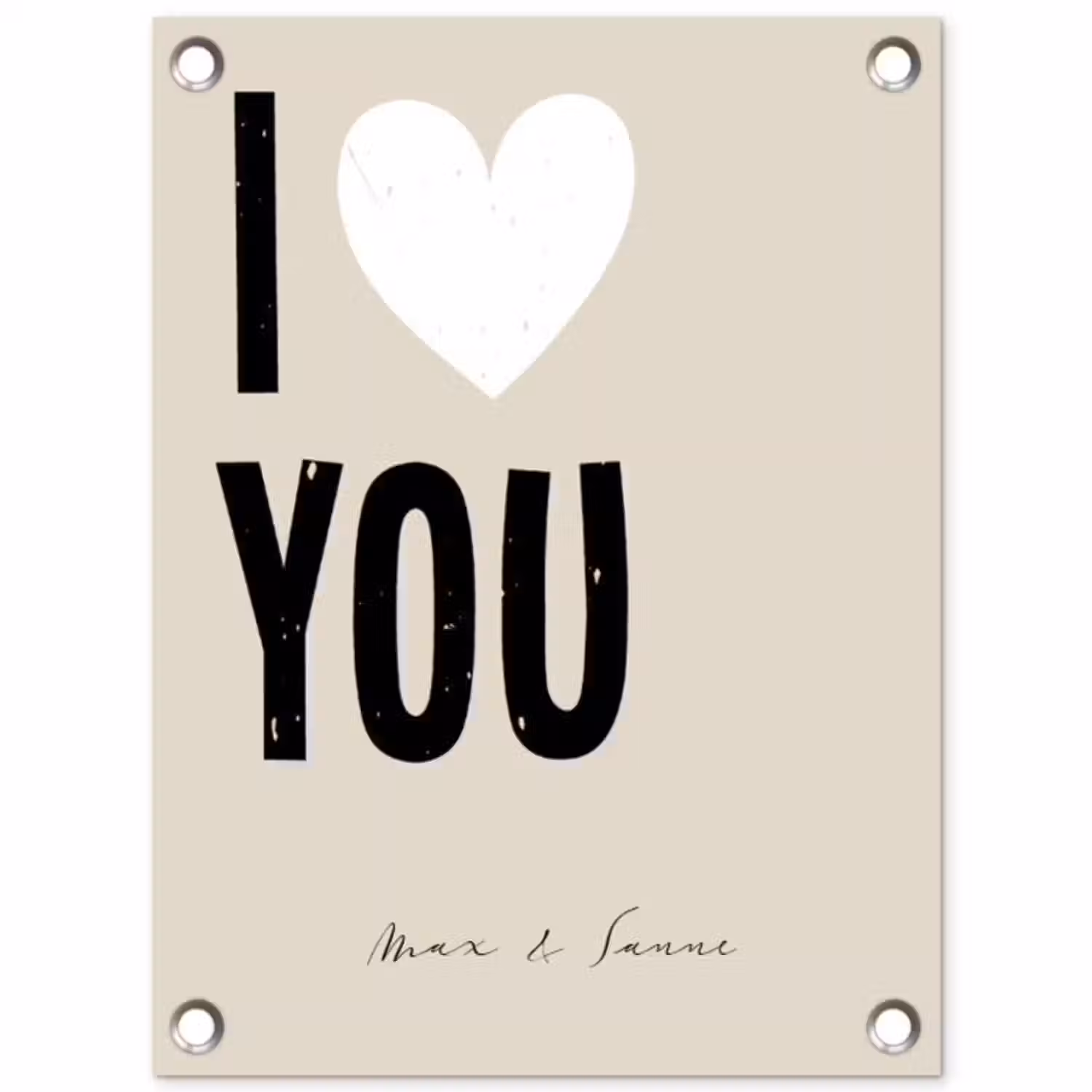 Gepersonaliseerde tuinposter - I Love You
