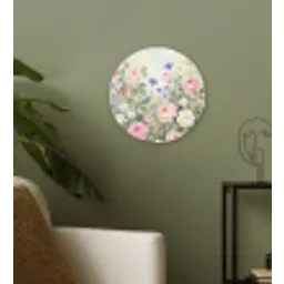 Bloemen - Tuin - Natuur - Kleurrijk Wandcirkel kunststof plaat 5mm dik klein -sfeer3