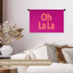 Oh la la - Luipaardprint - Roze Wandkleed katoen klein -sfeer1