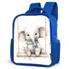 Olifant - Dier - Kinderen Kinderrugzak - Blauw middel -schuin